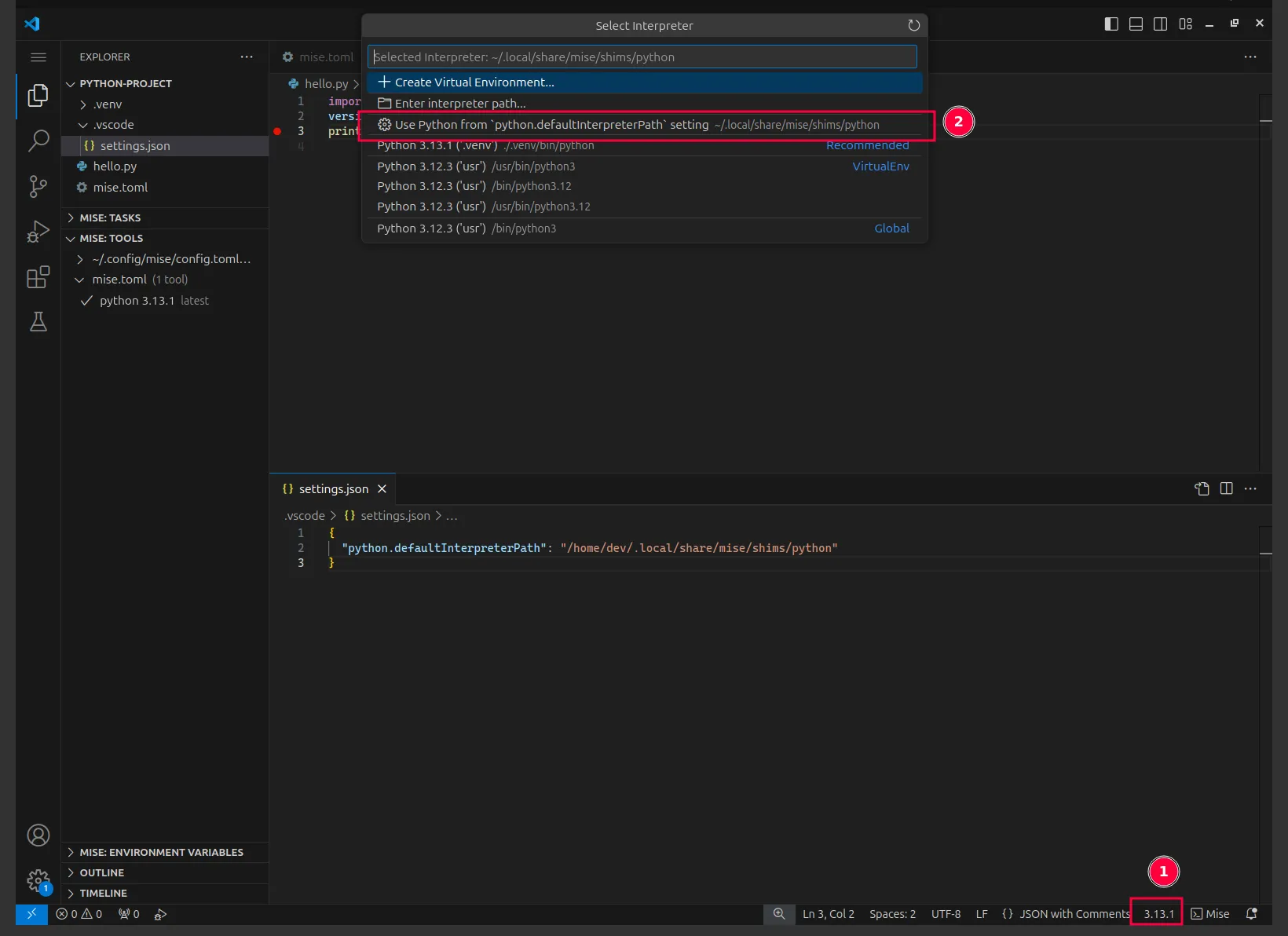 python-select-interpreter